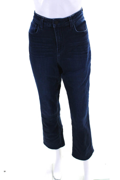 L'Agence Womens Cotton High Rise Buttoned Straight Leg Jeans Blue Size EUR29