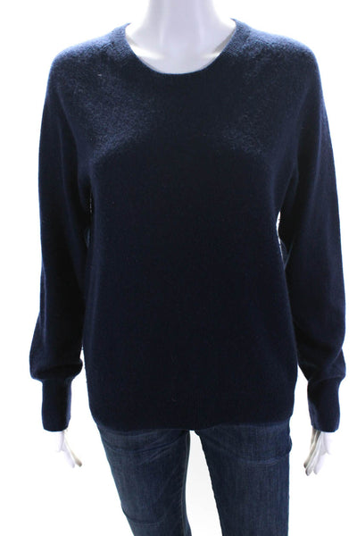 Equipment Femme Womens Cashmere Round Neck Pullover Sweater Top Navy Size M