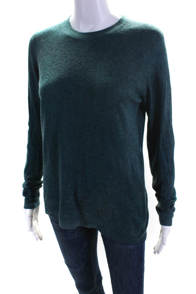 Jarbo Womens Cashmere Knit Round Neck Long Sleeve Pullover Top Blue Size 1
