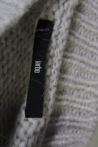 Jarbo Womens Alpaca Blend Split Hem Round Neck Pullover Sweater Taupe Size M
