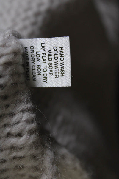 Jarbo Womens Alpaca Blend Split Hem Round Neck Pullover Sweater Taupe Size M