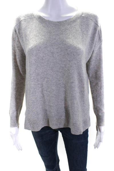 J Crew Womens Cashmere Round Neck Long Sleeve Pullover Sweater Gray Size XS