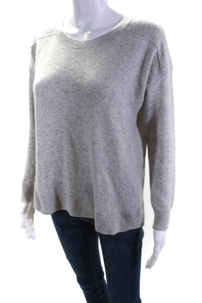 J Crew Womens Cashmere Round Neck Long Sleeve Pullover Sweater Gray Size XS