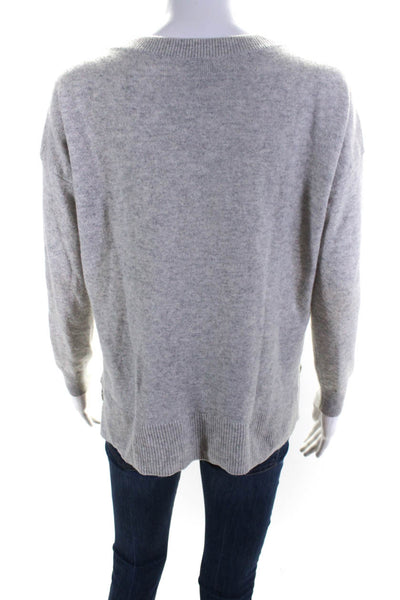 J Crew Womens Cashmere Round Neck Long Sleeve Pullover Sweater Gray Size XS