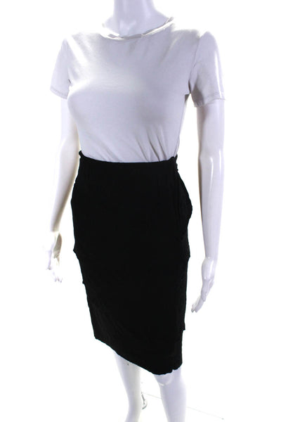 Bailey 44 Womens Elastic Waist Slip-On Tiered Midi Skirt Black Size M