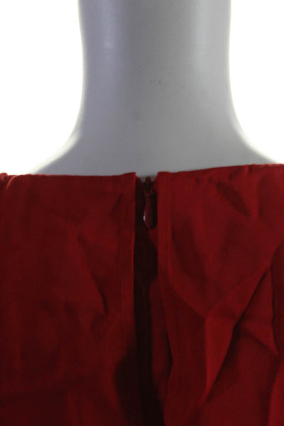 Louis Vuitton Womens Back Zip Belted Capelet Sheath Dress Red Size FR 36