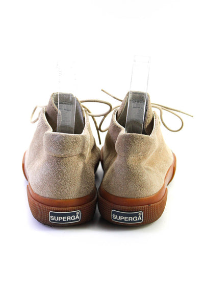 Superga Womens Lace Up Round Toe Low Top Sneakers Brown Suede Size 34
