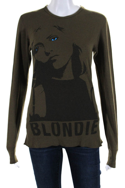 Marc Jacobs x P-Town Womens Cotton Thermal Blondie Crewneck Top Brown Size S