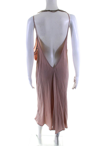 Grey Ant Womens Pink Silk Chain Strap Detail Sleeveless Shift Dress Size S/M