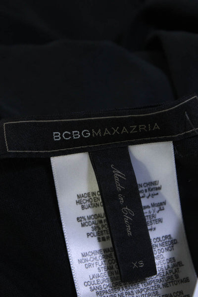 BCBGMAXAZRIA Womens Dark Gray Drape Detail Pull On Maxi Skirt Size XS
