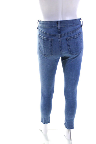 Rag & Bone Womens Ankle Skinny Leg Ripped Lena Jeans Blue Cotton Size 27