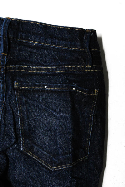 Frame Womens Cotton Dark Wash Button Slender Straight Leg Jeans Blue Size EUR24
