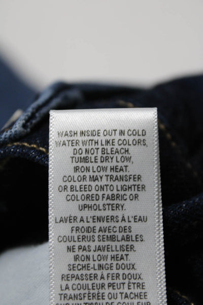Frame Womens Cotton Dark Wash Button Slender Straight Leg Jeans Blue Size EUR24