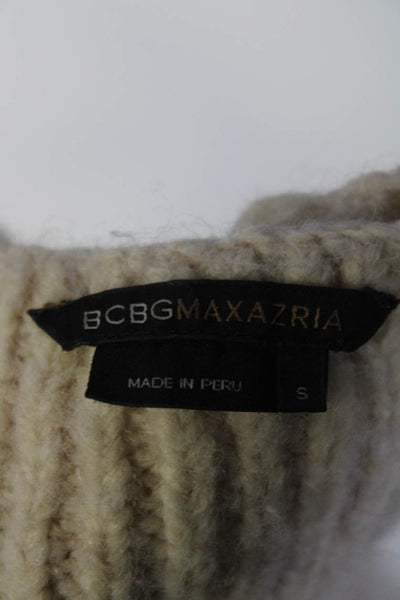 BCBGMAXAZRIA Womens Long Sleeve Square Neck Alpaca Sweater White Size Small