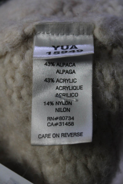 BCBGMAXAZRIA Womens Long Sleeve Square Neck Alpaca Sweater White Size Small