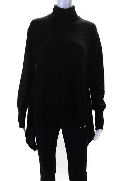 360 Cashmere Women's Turtleneck Long Sleeves Sweater Black Size S