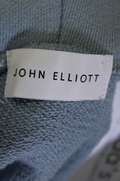 John Elliott Men's Cotton Pullover Hoodie Light Blue Size L