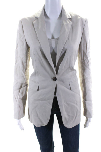 Zara Women's One Button Fully Lined Blazer Jacket Gray Size S