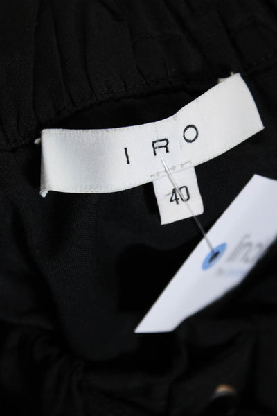 IRO Womens Carmel Chiffon Jacquard Elastic Waist Mini Skirt Black Size FR 40