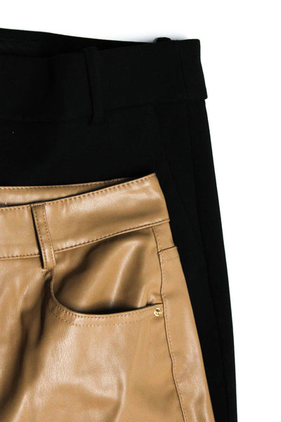 Zara J Crew Womens Vegan Leather High-Rise Tapered Pants Browns Size 4 8 Lot 2