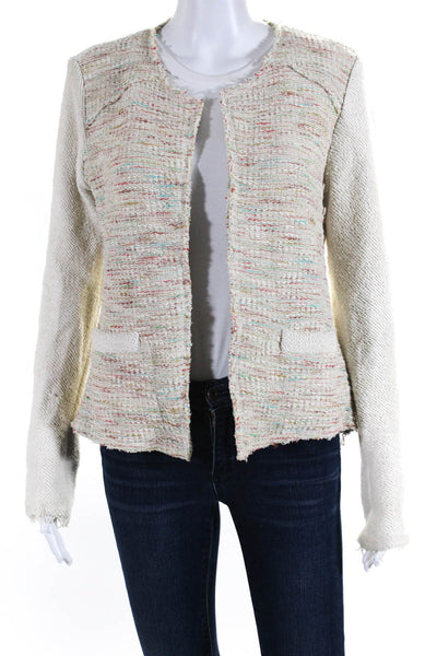 Drew Womens Cotton Round Neck Open Front Cardigan Sweater Multicolor Size S