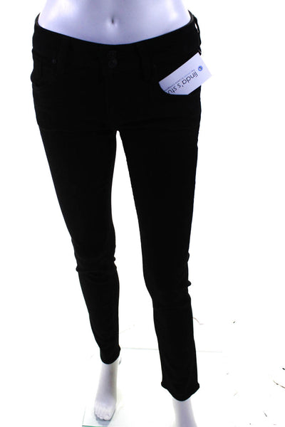 Hudson Women's Collin Mid Rise Skinny Jeans Black Size 25