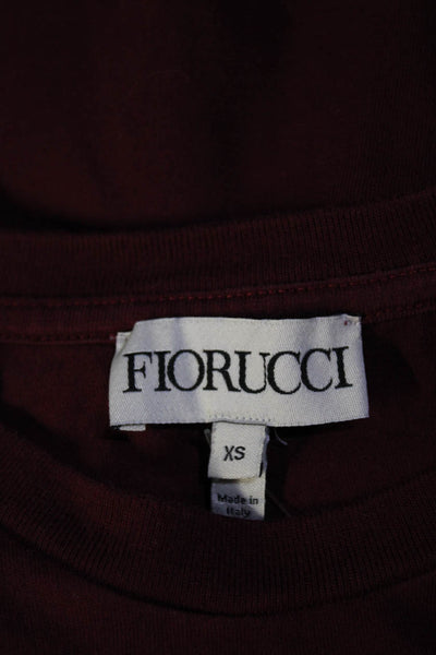 Fiorucci Women's Graphic Print Short Sleeve Crewneck Tee Maroon Size XS