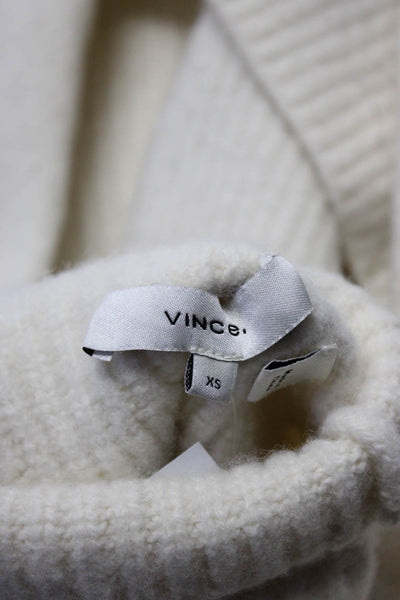 Vince Women's Mock Neck Wool Pullover Sweater Ivory Size XS