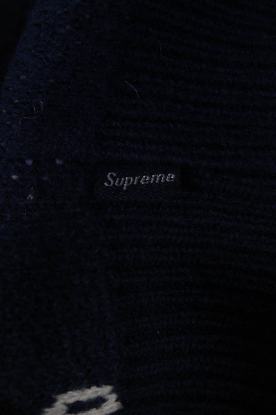 Supreme Men's Printed Crewneck Pullover Sweatshirt Dark Blue Size S