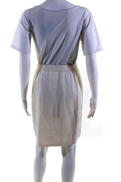 St. John Basics Women's Elastic Waist Bodycon Mini Skirt Cream Size 6