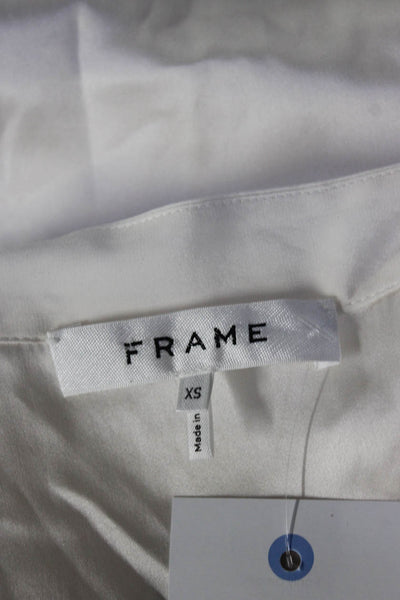 Frame Womens 100% Silk Ruffled Sleeveless Buttoned Tank Blouse White Size XS