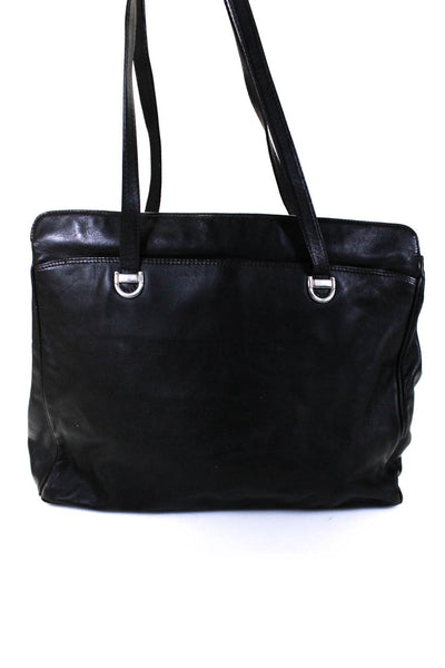 T Anthony LTD Women's Leather Pocket Zip Closure Tote Shoulder Bag Brown Size L