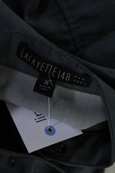 Lafayette 148 New York Women's Long Sleeves Full Zip Jacket Blue Size 14