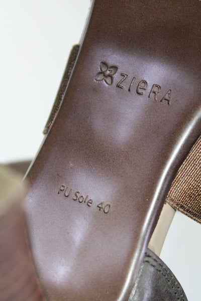 Ziera Women's Open Toe Cone Heels Ankle Straps Sandals Gray Size 10
