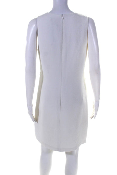 Shoshanna Womens Sleeveless Belt Accent Knee Length Shift Dress White Size 6