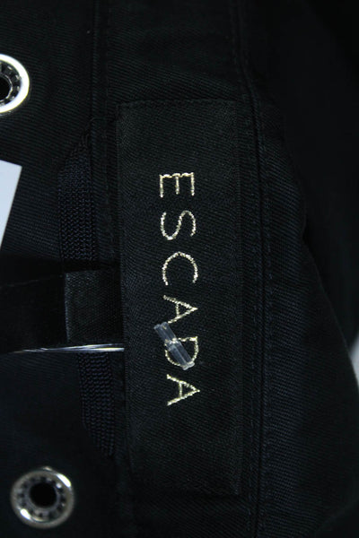 Escada Women's Collar Long Sleeves Button Up Jacket Black Size 36