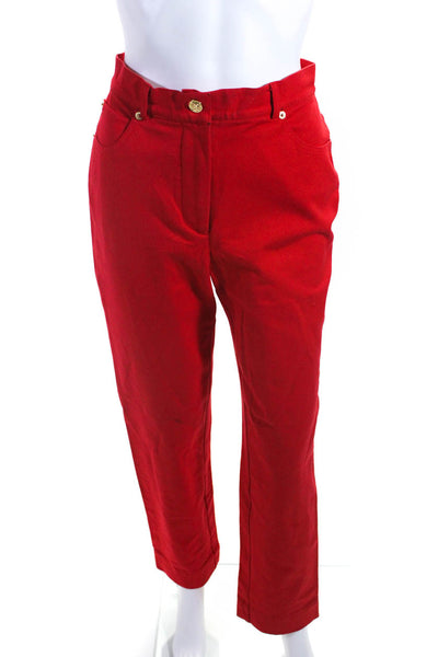 St. John Sport Women's Midrise Five Pockets Straight Leg Pant Red Size 4