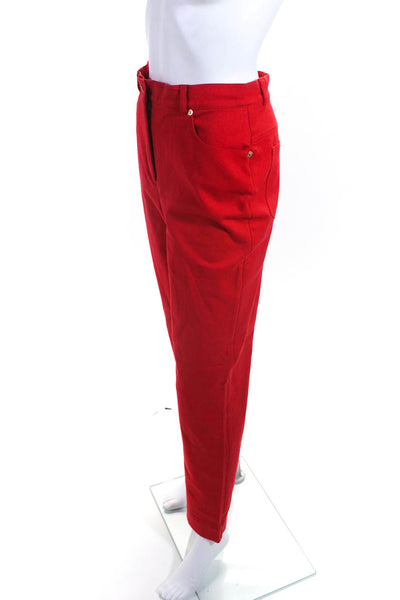 St. John Sport Women's Midrise Five Pockets Straight Leg Pant Red Size 4