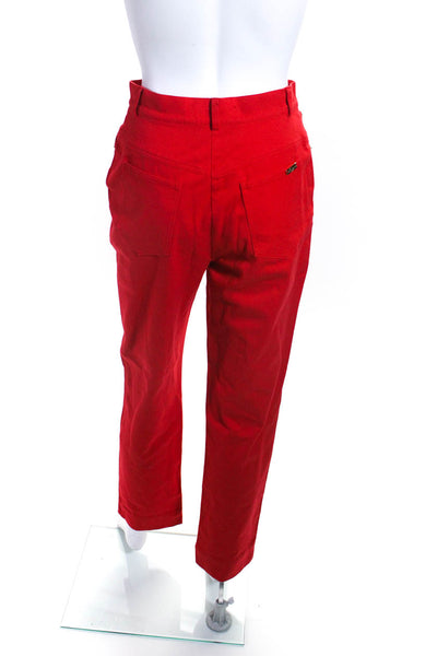 St. John Sport Women's Midrise Five Pockets Straight Leg Pant Red Size 4