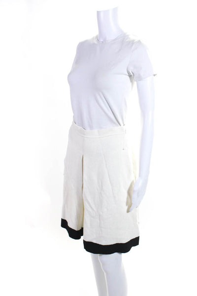 St. John Women's Zip Closure Flare Line Mini Skirt White Size 4