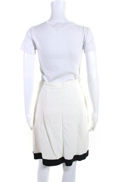 St. John Women's Zip Closure Flare Line Mini Skirt White Size 4