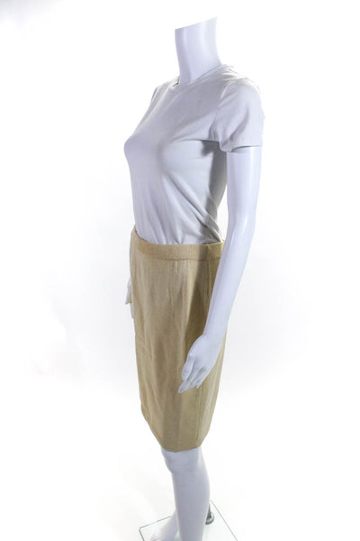 St. John Collection Women's Elastic Waist A-Line Mini Skirt Beige Size 4