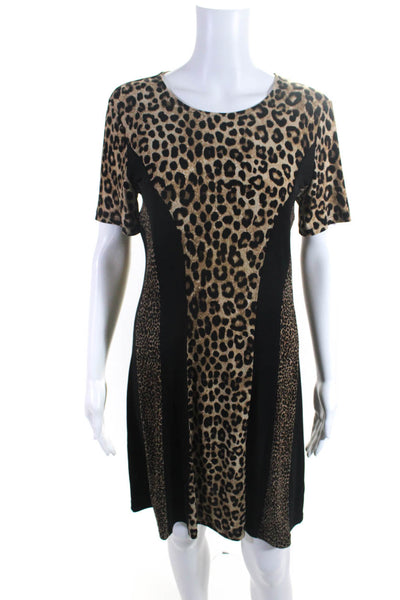 Michael Michael Kors Women's Short Sleeves Mini Dress Animal Print Size M