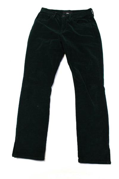 3x1 NYC DL1961 Womens Green Velvet Mid-Rise Straight Leg Pants Size 26 27 lot 2