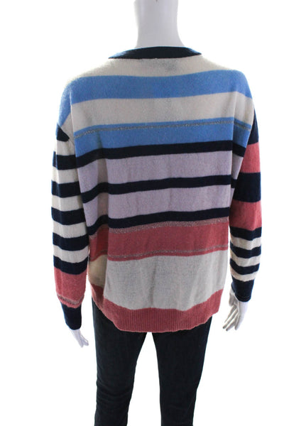 360 Cashmere Womens Multicolor Cashmere Striped Pullover Sweater Top Size XS