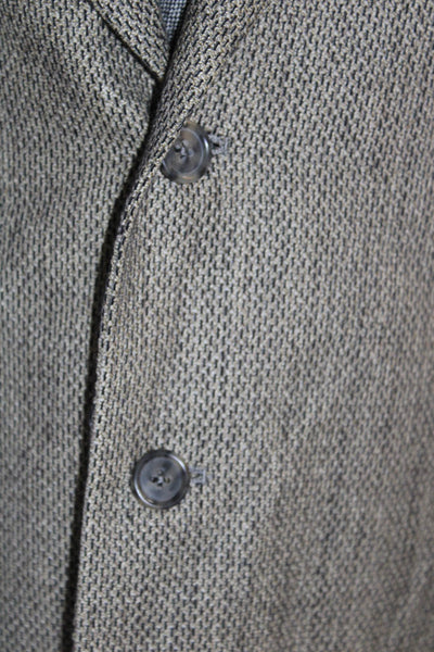 Amarillo Mens Three Button Notched Lapel Blazer Jacket Brown Wool Size 42R