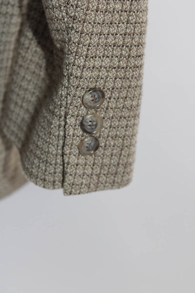 Boss Hugo Boss Mens Three Button Notched Lapel Blazer Jacket Brown Wool Size 42L