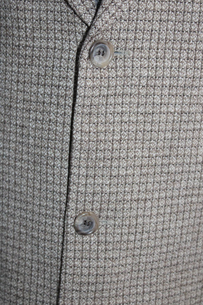 Boss Hugo Boss Mens Three Button Notched Lapel Blazer Jacket Brown Wool Size 42L