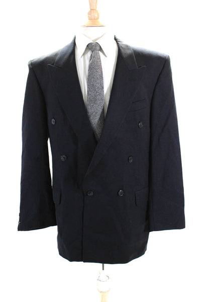 Marks & Spencer Mens Double Breasted Pointed Lapel Blazer Jacket Navy Size 42R