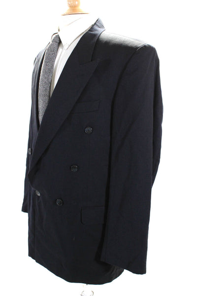 Marks & Spencer Mens Double Breasted Pointed Lapel Blazer Jacket Navy Size 42R
